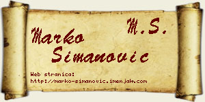 Marko Simanović vizit kartica